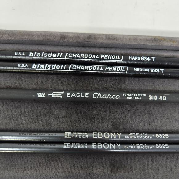 Charcoal Pencil Chalk Mixed Lot of 16 Eagle Blaisdell Eberhard Faber Char-Kole - Picture 6 of 7